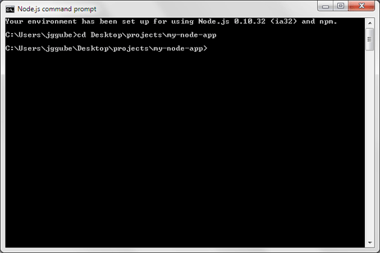 node js command prompt install